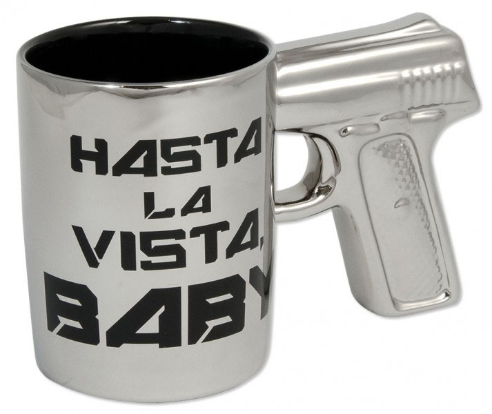 Revolver Tasse Hasta La Vista Baby Witzige Tasse