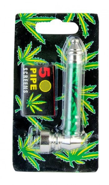 Schraubpfeife Metall 85mm "Weed" mit Sieb
