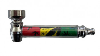 Schraubpfeife Metall 70mm "Rasta" mit Sieb