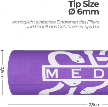 MEDUSA Aktiv-Cellulose Filter 6mm VIOLET Edition 250 Stk.