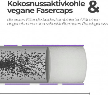MEDUSA Aktiv-Cellulose Filter 6mm VIOLET Edition 100er Glas