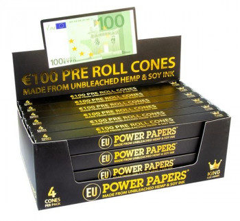 Power Papers "100 Euro" King Size Cones 110mm