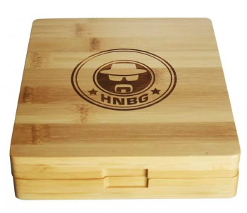 HNBG Dabbing Set 6-tlg Bamboo Box and Rolling Tray