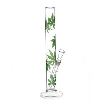 Glasbong Hemp Leaves 40cm Ø45mm NS19