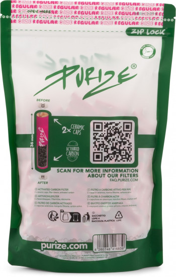 Purize Aktivkohlefilter Pink Regular 9mm 250 Stk.