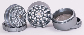 CNC-Flower Grinder 5tlg 50mm Grau