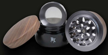 Holz Grinder 4tlg. mit Violettglas 68mm