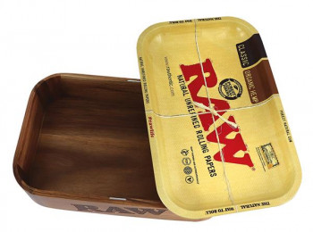 RAW Drehtablett mit Aufbewahrungsbox aus Holz