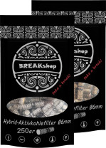 BREAKshop Hybrid- Aktivkohlefilter 6mm 250 Stk. BREAKshop Hybrid- Aktivkohlefilter 6mm 250 Stk.
