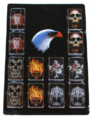 Benzin Feuerzeug Totenköpfe