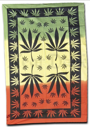 Batiktuch Rasta Leafs 140 x 220 cm