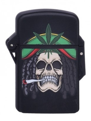 Prof Torch Rasta Skull Jet Feuerzeug
