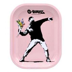 G-ROLLZ Banksy's Flower Thrower Pink Small Tray Mischpult