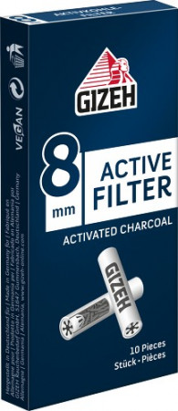 GIZEH Active Aktivkohlefilter 8mm 10 Stk.