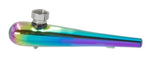 Purpfeife Metall/Glas Rainbow 140mm