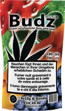 Budz Mixed Bag 4x10g & Goodie CBD Hanfblüten Tabakersatz