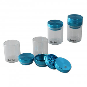 Black Leaf Alu-Grinder 3-tlg. mit Glas
