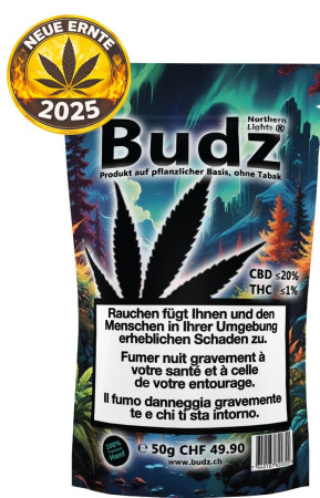 Budz Northern Lights 50g CBD Hanfblüten Tabakersatz