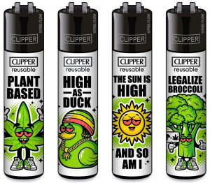 Clipper Feuerzeug Weed Slogan