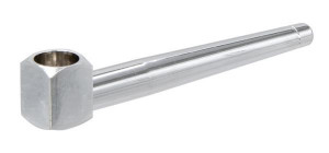 Massive, schwere Metallpfeife 95 mm – Chrom-Finish