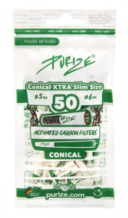 PURIZE Conical XTRA Slim Size Aktivkohlefilter ø 5mm 50 Stk.