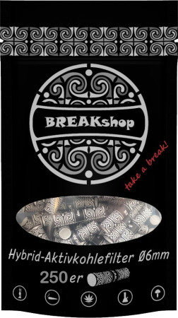 BREAKshop Hybrid- Aktivkohlefilter 6mm 250 Stk.