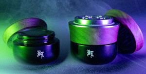 Holz Grinder 4tlg. mit Violettglas 68mm