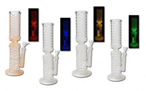 "Glow in the Dark" Glasbong mit Honeycomb 32cm