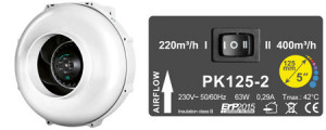 PK Kombo-Kit, Rohrventilator 125 Two-Speed 400m3/h