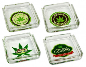 Glas-Aschenbecher Cannabis
