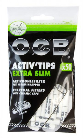 OCB Activ'Tips EXTRA Slim Aktivkohlefilter 6mm 50 Stk.