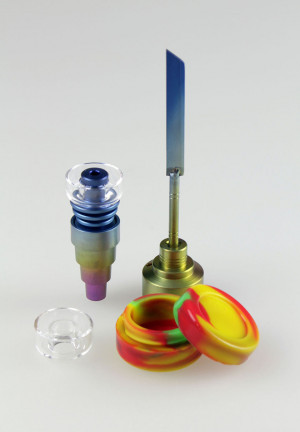 Titannagel-Set Ölfarben mit Glaspfanne & Dabber