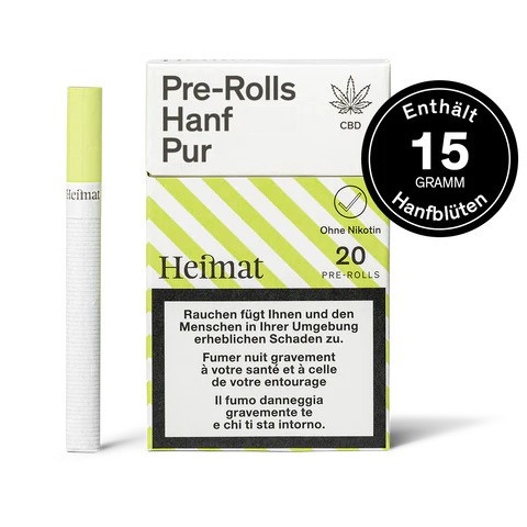 Heimat Hanf Pur Hanf-Zigaretten 100% CBD-Hanf