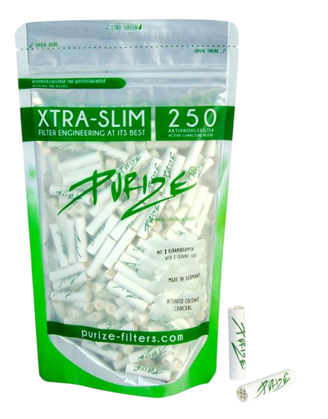 PURIZE Aktivkohlefilter XTRA Slim White 6mm 250 Stk.