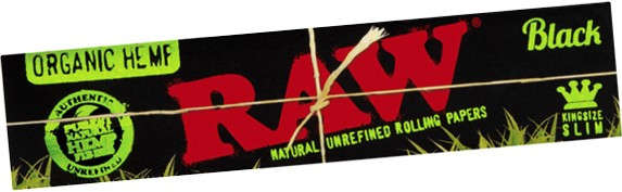 RAW Black Organic Hemp King Size Slim Papers