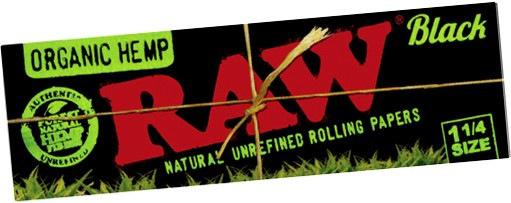 RAW Black Organic Hemp 1 1/4 Size Papers