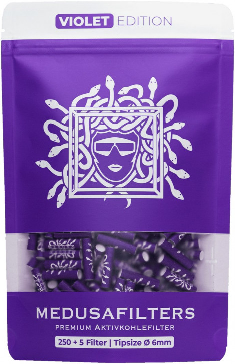 MEDUSA Aktiv-Cellulose Filter 6mm VIOLET Edition 250 Stk.