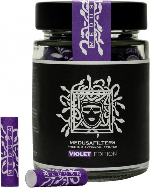 MEDUSA Aktiv-Cellulose Filter 6mm VIOLET Edition 100er Glas