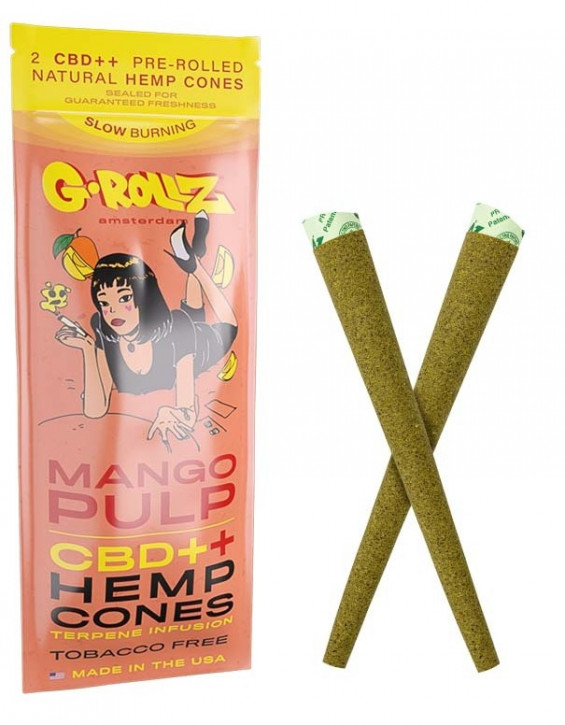 G-ROLLZ Mango Pulp Pre-Rolled CBD Hemp Wraps 2x