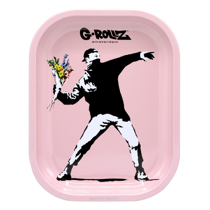 G-ROLLZ Banksy's Flower Thrower Pink Small Tray Mischpult