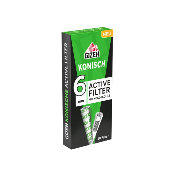 Gizeh konische Aktivkohlefilter 6mm 10 Stk.