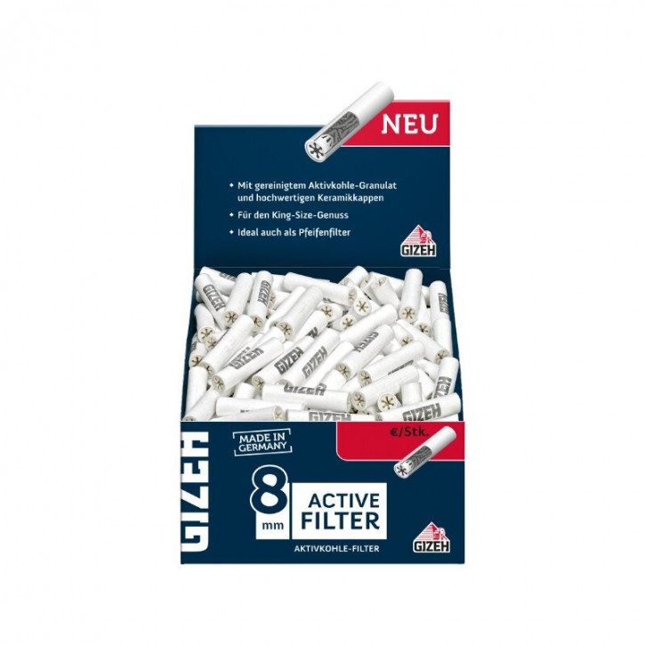 GIZEH Active Aktivkohlefilter 8mm 200 Stk.