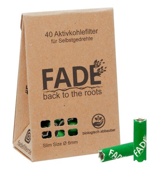 FADE Slim Size Grün Aktivkohlefilter 6,4x20mm 40 Stk.