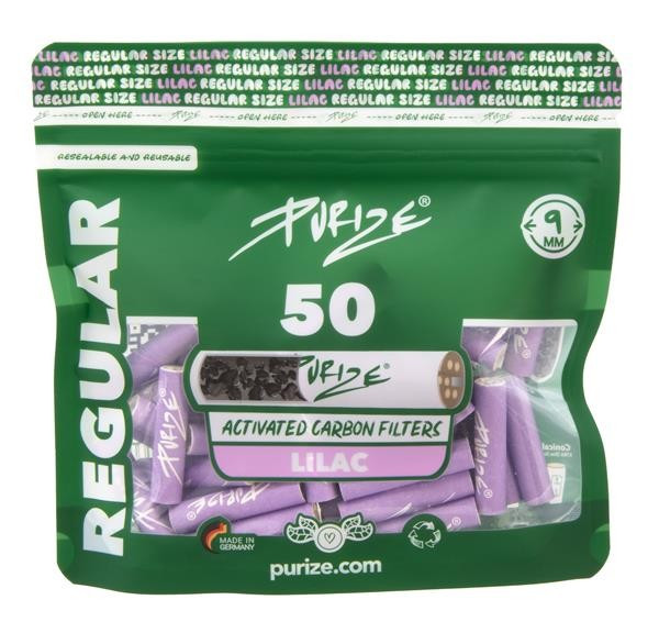 Purize Regular LILAC Aktivkohlefilter 9mm 50 Stk.