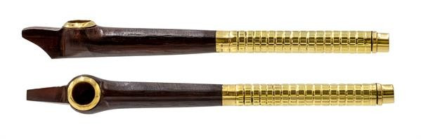 Holz / Metall Pfeife "Grooved" 15cm
