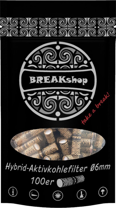 BREAKshop Hybrid- Aktivkohlefilter 6mm 100 Stk.