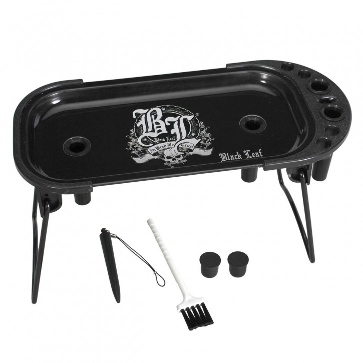 Black Leaf Rolling Console In Weed We Trust