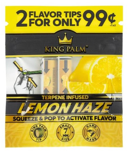 King Palm Terpene Infused 7mm Filter Lemon Haze Terpene