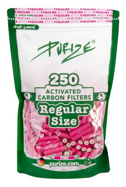 Purize Aktivkohlefilter Pink Regular 9mm 250 Stk.