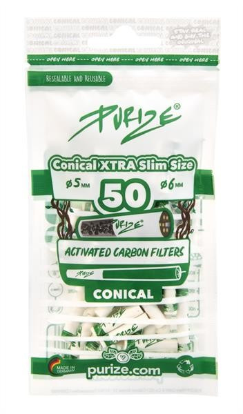 PURIZE Conical XTRA Slim Size Aktivkohlefilter ø 5mm 50 Stk.